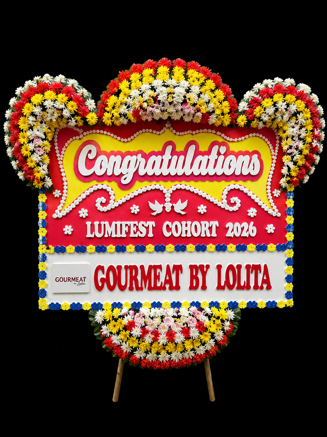1 Bunga Papan Happy Wedding Balai Kartini Jakarta Selatan